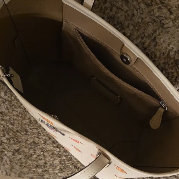 Coach Beige Tote with Colorful Snail Design - Picture 4 of 6